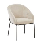 Esma - chaise en tissu beige pieds en m�tal noir