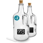 Espirito rebelde 2 bouteilles en verre 1750 ml avec bouchon en liège bonbonne en verre pour vin et plus ... Espirito rebelde 2 bouteilles en verre 1750 ml avec bouchon en liège bonbonne en verre pour vin et plus ...