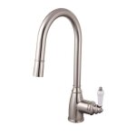 Robinet de cuisine - essebagno - ascott - inox - douchette extractible - certifi acs