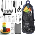 Essentiels de campingustensiles de cuisine de campingquipement d?accessoires de camping livr avec couverts ...