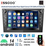 Essgoo 7 autoradio android 14 1 + 32g0 pour opel corsa c / d zafira b astra h carplay voiture gps stro ...