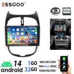Essgoo autoradio android 14 1 + 32g0 pour peugeot 206 206cc 206sw 2000 - 2008 carplay voiture gps doppel ...