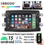 Essgoo autoradio android 15 2 + 32go pour renault dacia duster dokker carplay voiture gps doppel din ...