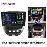 Essgoo autoradio android 15 4 + 64go pour peugeot 107 citroen c1 2005 - 2017 toyota aygo lecteur vid�o ...