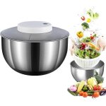 Essoreuse à salade en acier inoxydable 45 l avec essorage automatique fond antidérapant et rechargeabl ... Essoreuse à salade en acier inoxydable 45 l avec essorage automatique fond antidérapant et rechargeabl ...