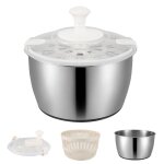 Essoreuse  saladegrand bol en acier inoxydable de 48lsaladier avec couvercleessoreuse  salade avec ...
