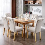 Lot de 6 chaises de salle  manger chaise rembourre en velours capitonn dossier haut avec pieds en ...