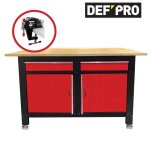 tabli acier bois 120 cm avec tau ? 2 tiroirs 2 portes plateau hva ? charge 150 kg