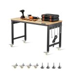 �tabli atelier garage table de travail sur roulettes � hauteur r�glable - vevor - capacit� de charge ...