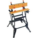 Etabli - etau pliable black + decker wm550 - xj - 2 mchoires en bambou - charge maximale de 250 kg