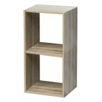 tagre  2 cases meuble colonne de rangement ouvert pour livres et dcoration coloris chne - l 344 ...
