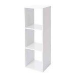 tagre de 3 cubes  dos ouvert meuble colonne de rangement bibliothque en bois coloris blanc - l 344 ...