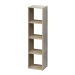 �tag�re 4 cases biblioth�que colonne de rangement ouvert pour livres et d�coration coloris ch�ne - l ...