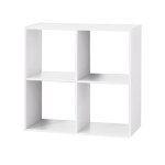 �tag�re de 4 cubes � dos ouvert meuble de rangement biblioth�que en bois coloris blanc - l 676 x p 32 ...
