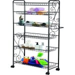 Etagere 6 niveaux roulante rangement desserte chariot meuble  roulettes en metal cuisine salle de bain ...