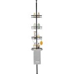 Étagère dangle de douche télescopique en acier inoxydable hauteur réglable max 325cm avec 4 panier noir ... Étagère dangle de douche télescopique en acier inoxydable hauteur réglable max 325cm avec 4 panier noir ...