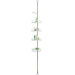 tagre dangle tlescopique 4 tablettes blanc 254 - 304cm keisha - colonne de salle de bain - moderne ...