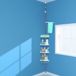 Etagre dangle tlescopique de douche 4 paniers royalbell - blanc - rglable - contemporain - design