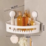 Étagère angle à ventouse douche sans perçage & réutilisable serviteur douche à ventouse de coin simple ... Étagère angle à ventouse douche sans perçage & réutilisable serviteur douche à ventouse de coin simple ...
