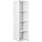 tagre bibliothque blanc 106 x 30 x 30 cm meuble de rangement intrieur 4 compartiments
