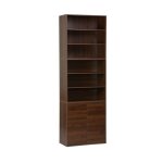 Etagère. bibliothèque modulable décor bois noyer 3 éléments - 2 portes 5 étagères l 70 x p 35 x h 210cm ... Etagère. bibliothèque modulable décor bois noyer 3 éléments - 2 portes 5 étagères l 70 x p 35 x h 210cm ...