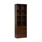 Etagère. bibliothèque modulable décor bois noyer 3 éléments - 2 portes 8 niches l 70 x p 35 x h 210cm ... Etagère. bibliothèque modulable décor bois noyer 3 éléments - 2 portes 8 niches l 70 x p 35 x h 210cm ...