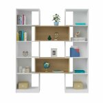 Etagère bibliothèque modulable rubeus blanc et bois Etagère bibliothèque modulable rubeus blanc et bois