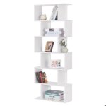 Etagere bibliotheque rangement ouvert separateur bois blanc sejour salon