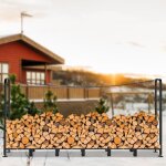 Etagre  bois de chauffage - abri - bches verrouillable noir - 24 m longueur rglable en mtal robuste ...