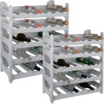 Casier  bouteilles modulable artecsis 60 bouteilles ? cave  vin en plastique 60x28x132 cm (lxlxh) gris ...