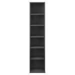 Etagere cd tour cd / dvd rangement stockage 6 surfaces de stockage 90 x 20 x 20 cm mdf melamine gris ...