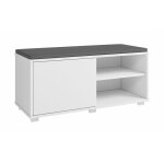 Etag�re � chaussures meuble � chaussures avec 1 porte coloris blanc - longueur 90 x profondeur 35 x hauteur ...