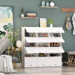Étagère à chaussures en plastique à 7 niveaux 42 paires 12 cube meuble de rangement extensible 120 x ... Étagère à chaussures en plastique à 7 niveaux 42 paires 12 cube meuble de rangement extensible 120 x ...