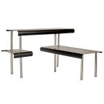 �tag�re de cuisine dangle - inox - noir - 42x42x71 cm - rangement ustensiles