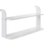Etag�re double suspendue - homestyle4u - 1907 - bois laqu� blanc - 2 tablettes - 83 cm