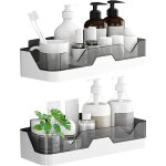 tagre de douche - bati support - 2 pices - sans perage - plastique blanc - design contemporain