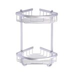 tagre douche angle sans perage aluminium 2 niveaux argent mat