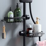 tagre douche inox sans perage lot de 2 tlescopique porte savon barre douche