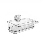 �tag�re de douche murale � ventouse en plastique grande capacit� �gouttoir pour �vier gain de place pour ...