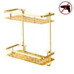 tagre de douche avec panier et crochets organisateur mural adhsif sans perage pour la salle de bain. ...