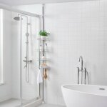 tagre de douche tlescopique haapavesi acier inoxydable 90 - 300 cm chrome