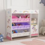 tagre enfant sndreland  motif licorne 80 x 90 x 30 cm blanc violet rose