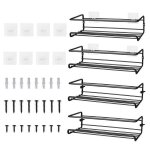 �tag�re � �pices - durable - m�tal - noir - 4 pi�ces - installation suspendue