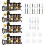 �tag�re � �pices murale - ulisem - lot de 4 - inox - noir - r�sistant � la rouille