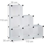 Etagere escalier 6 compartiments meuble bibliotheque separation blanc