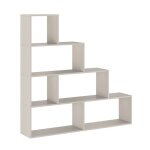 Etagre escalier meuble tagre avec 6 compartiments coloris beige - longueur 1449 x profondeur 2790 ...