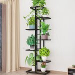 �tag�re � fleurs - fer forg� - 4 niveaux - noir - support int�rieur / ext�rieur - 41x22x126cm