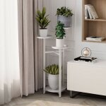 �tag�re � fleurs - fer forg� - 4 niveaux - 30x20x80cm - blanc - support universel pour plantes