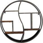 �tag�res flottantes murales rondes noires � plusieurs �tag�res �tag�re de rangement �tag�re de pr�sentation ...