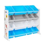 Étagère pour jouets meuble de rangement pour enfant organisateur avec 16 coffres amovibles en plastique ... Étagère pour jouets meuble de rangement pour enfant organisateur avec 16 coffres amovibles en plastique ...